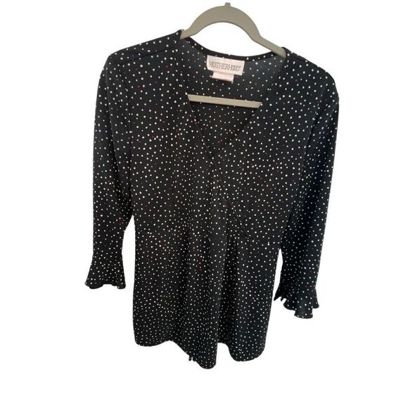 Motherhood black blouse white polka dots - Picture 10 of 11